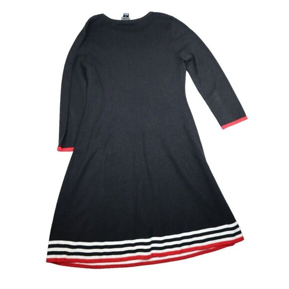 Black and Red Striped Hem Dress - Picture 6 of 8